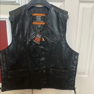 Genuine Men’s Leather Black Vest